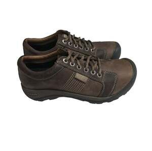 KEEN Austin Mens 8.5 EU 41 Brown Leather Lace Up Shoes Walking Oxford 1019471